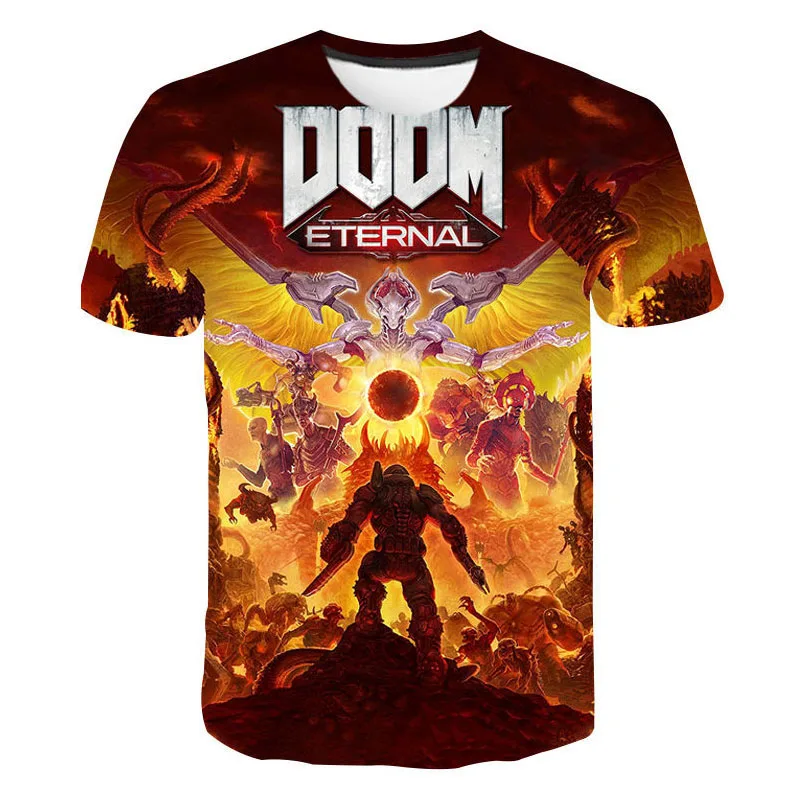 

2023 Anime Game T Shirt Doom 3D Print Summer Men Women Fashion Oversized T-shirts Kids Boy Hip Hop Tops Streetwear Dropshipping