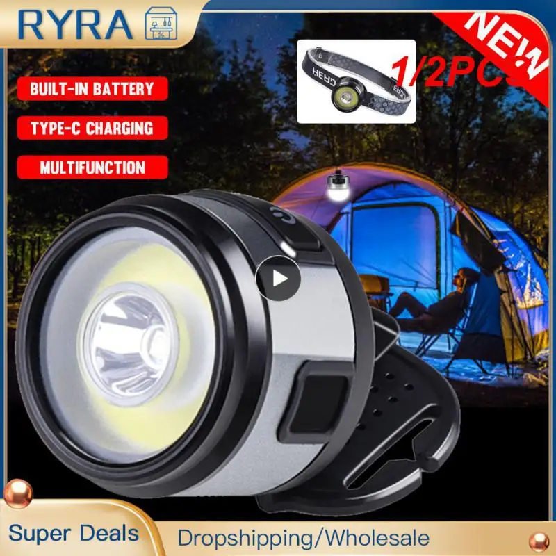 

1/2PCS Multi-function Work Lamp New XPG+COB Headlamp with Magnet Hook Cap Clip Lamp Camping Lamp Glare Flashlight Running Night