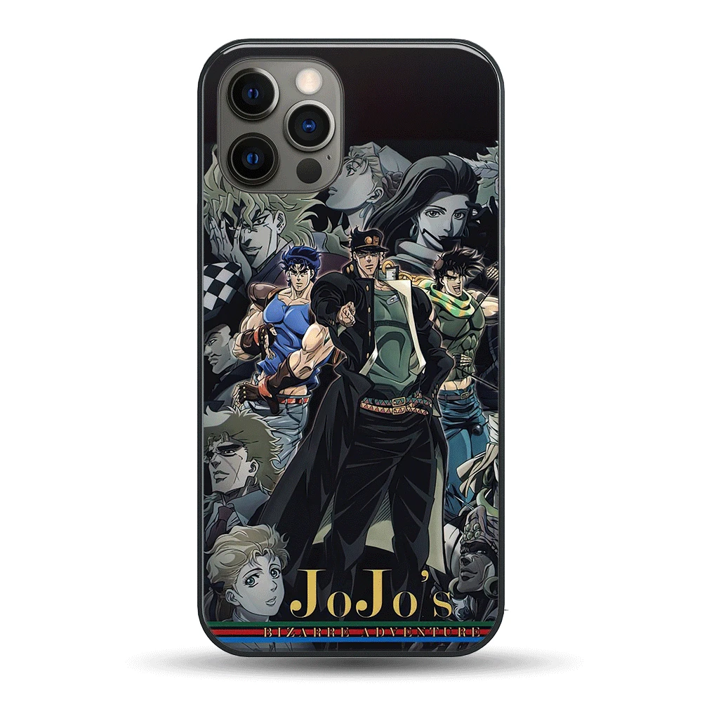 

New JOJO's Bizarre Adventure For iPhone 11 12 13 Pro Max Incoming Call Liquid Color Change Flashing Mobile Phone Protective Case