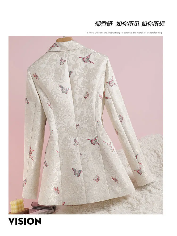 Женский пиджак с облегающим талией весенне-осенние пиджаки абрикосовые костюмы