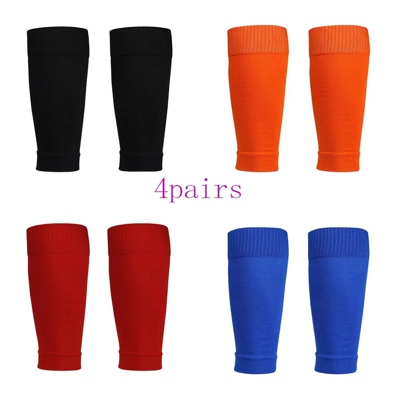 4pairs New Football Socks Shin Pads Leg Cover Men Women Grip Cutsocks