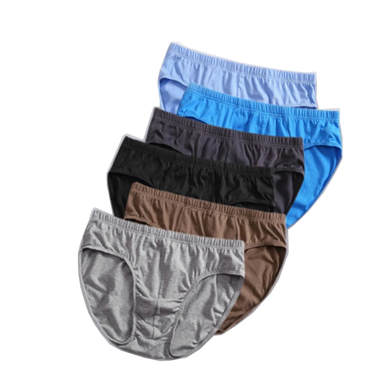 Underwear 100% cotton Men Briefs Male Large size L-5XL Male Comfortable Solid Underpants Comfortable Men Panties