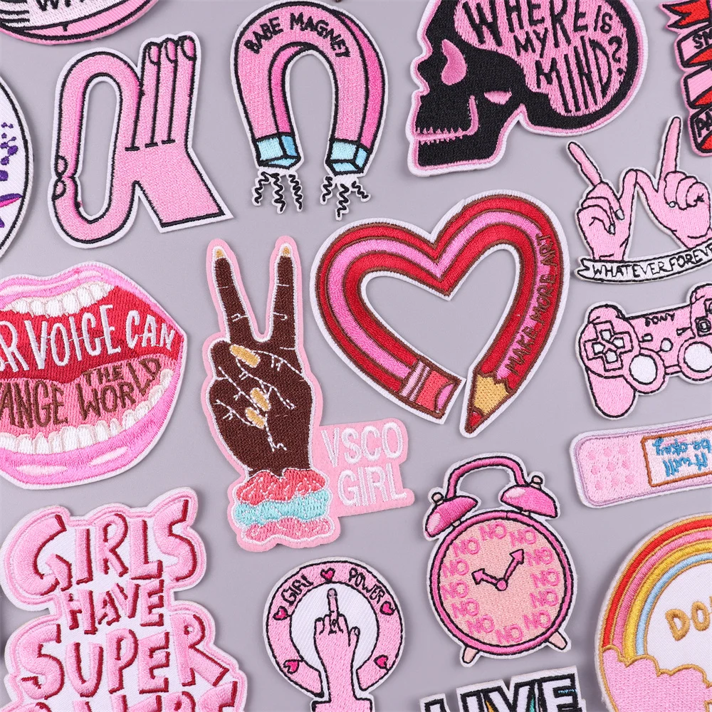 

Нашивки с вышивкой пальцами для одежды, термоклейкие плавкие патчи для одежды, патчи с надписью на аппликациях