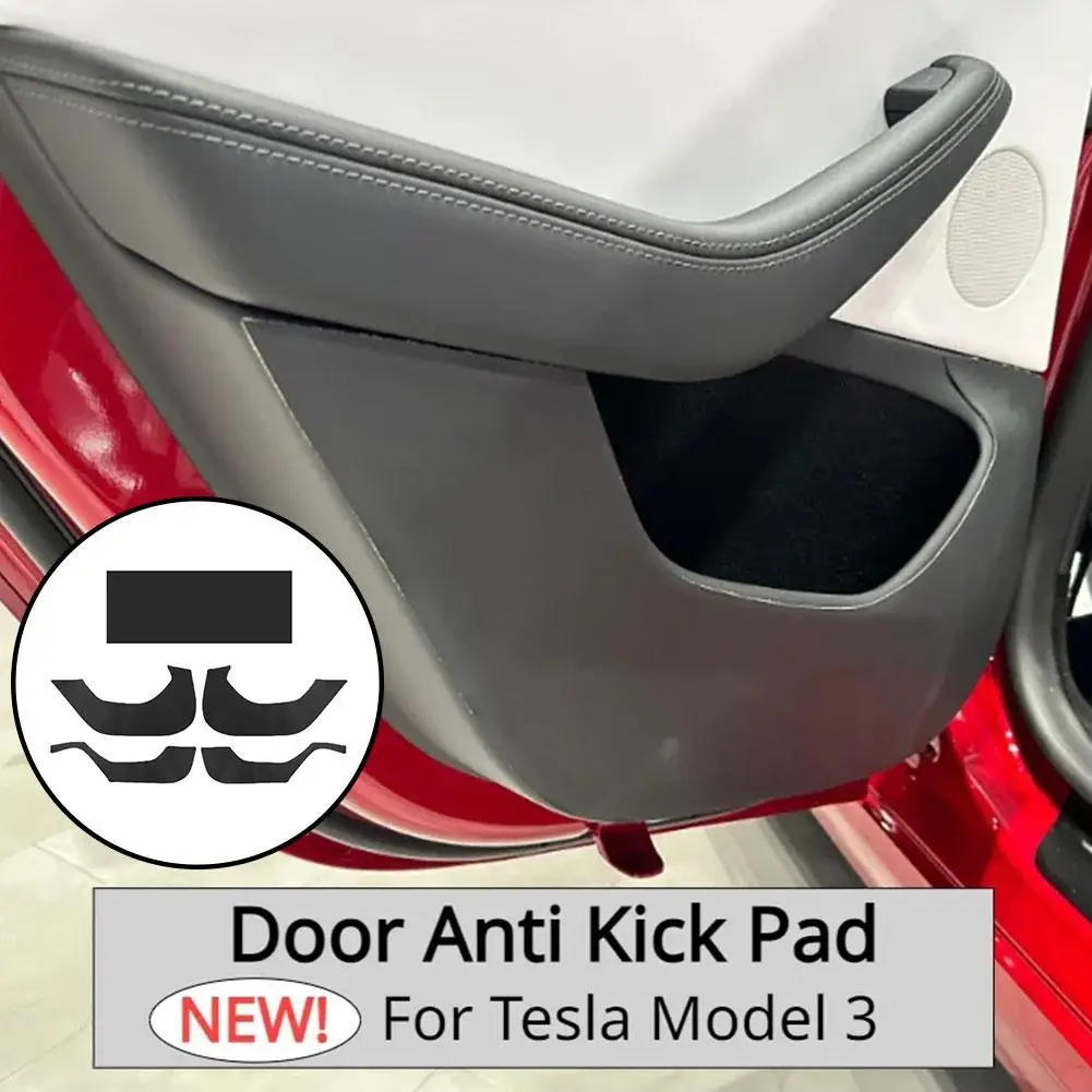 

5PCS Door Side Anti-Kick Pad for Tesla Model 3+ 2024 Luxury Carbon Fiber Texture Protective Mat Car Interior Accessories