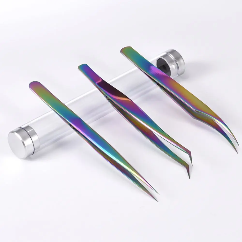 

1PC Eyelashes Eyebrow Tweezers Stainless Steel Eyelash Extension Nails Decor Dead Skin Remover Manicure Makeup Nails Tools