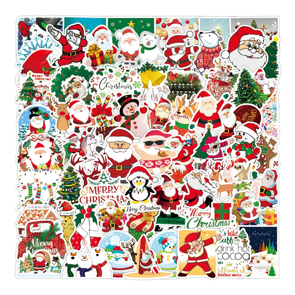 

200 Pcs Christmas Stickers Luggage Water Bottle Travel Case Gift Pvc Car Cartoon