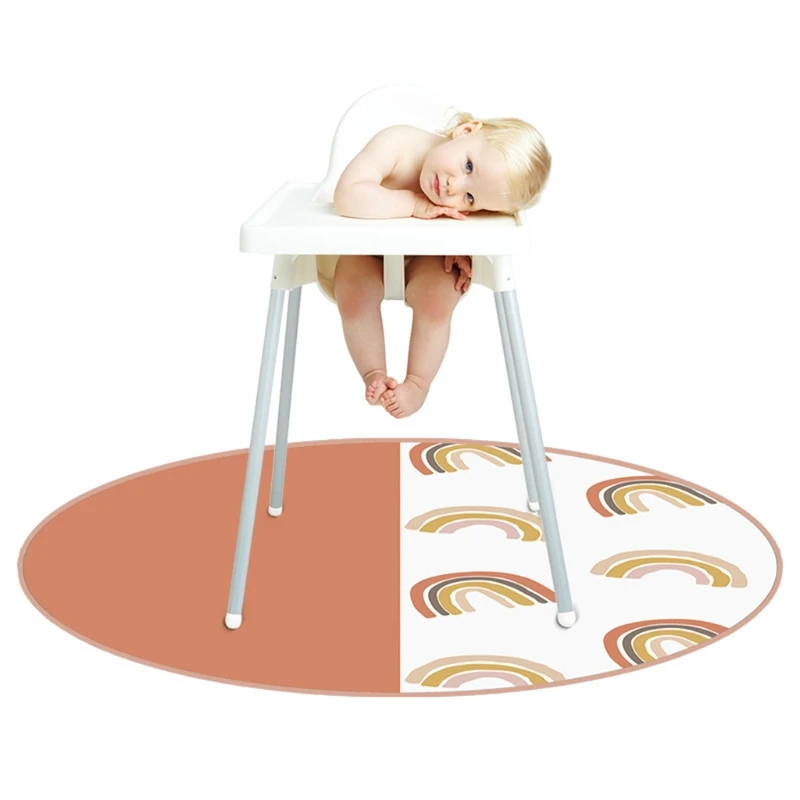 

Highchair Floor Protector Mat Anti-Slip Mat Baby Round Floor Crawling Play Mat