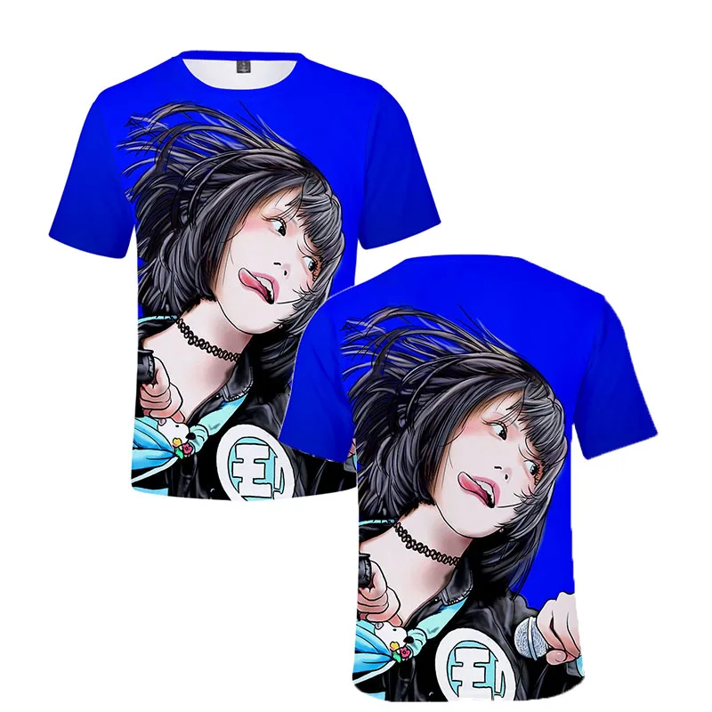 

Lianshuo 2022 Summer Men's Clothing Oversized T-shirt Short Sleeve O-Neck Casual Ano-chan Print Cool Tee Beach Hawaii Sweatshirt