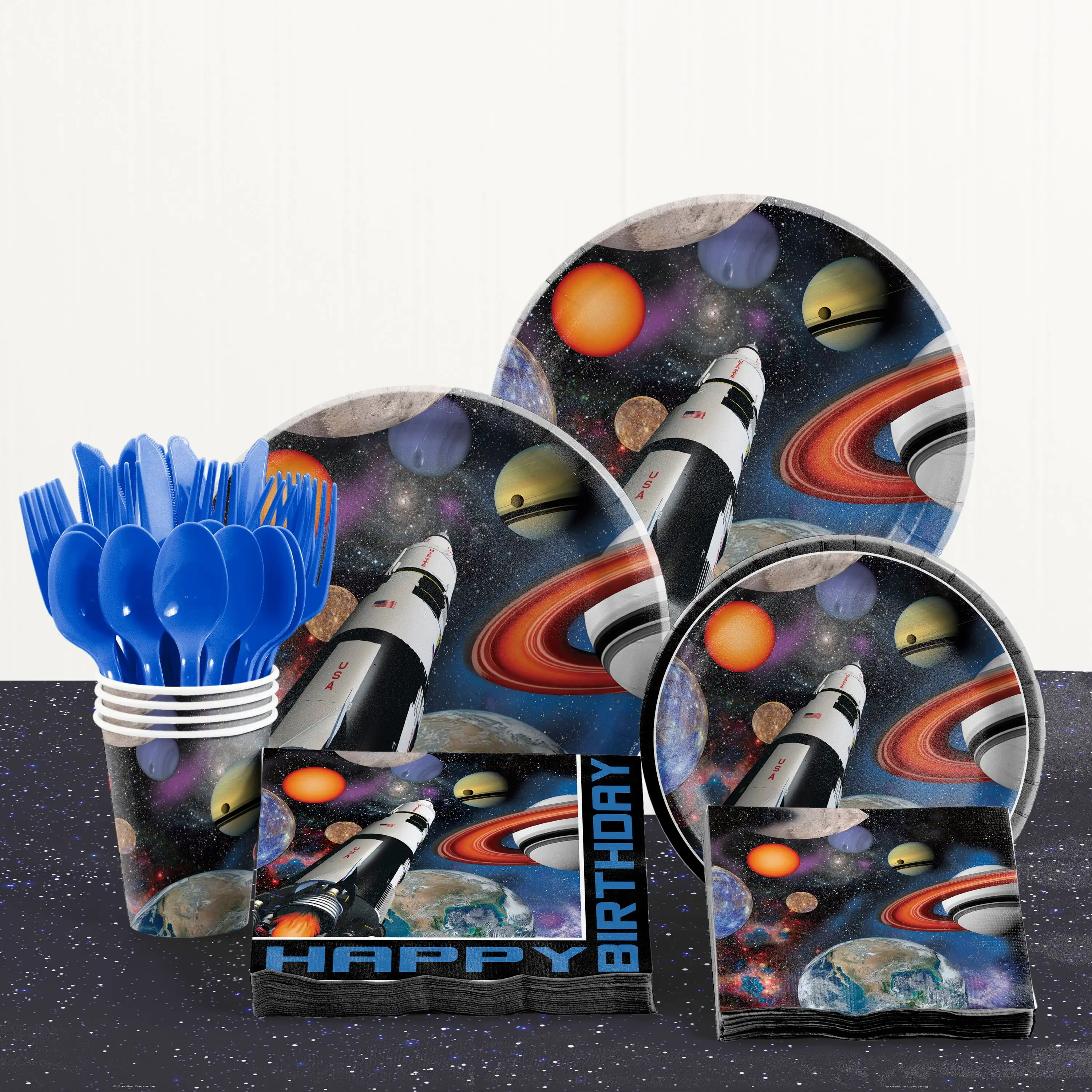 

Space Blast Birthday Party Supplies Kit for 8 Guests