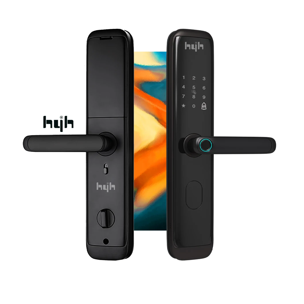 

hyh New Design Round Sharp Security Steel Door Fingerprint Digital Electric TTLock Bluetooth Smart Lock