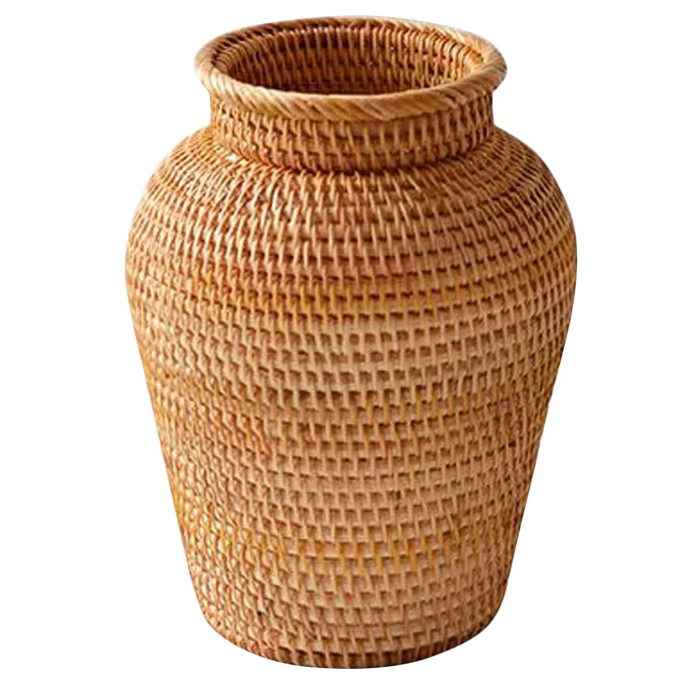 

Rattan Vase Decorative Dried Flower Arrangement Woven Crafts Desktop Holder