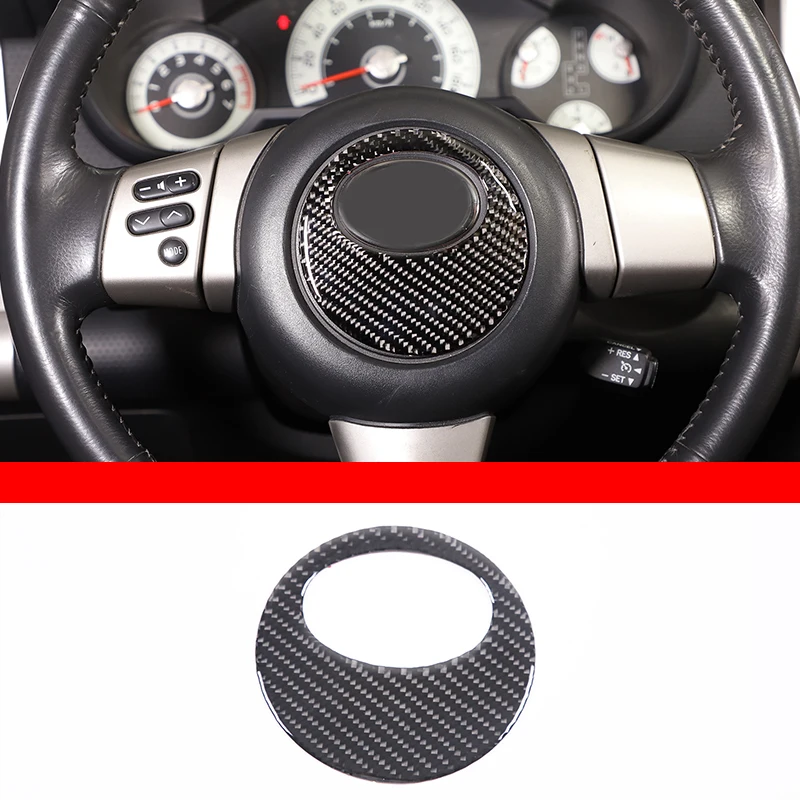 

Автомобильная панель рулевого колеса для Toyota FJ Cruiser 2007-2021, отделка, круглые Чехлы, наклейка, установка, мягкое углеродное волокно