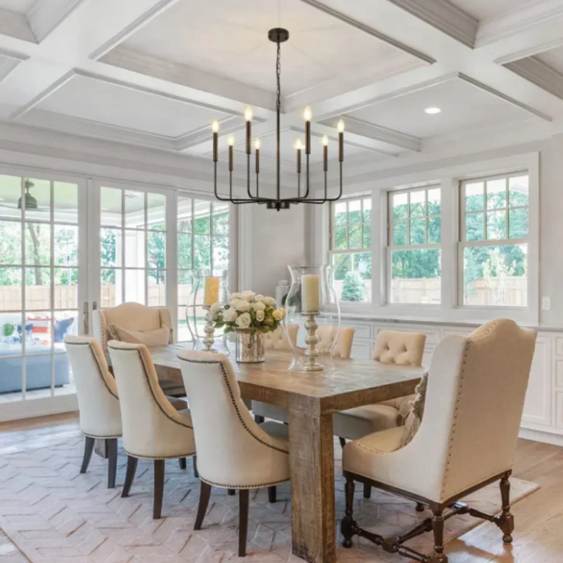 Современная роскошная железная люстра в американском стиле Подвесная лампа виде