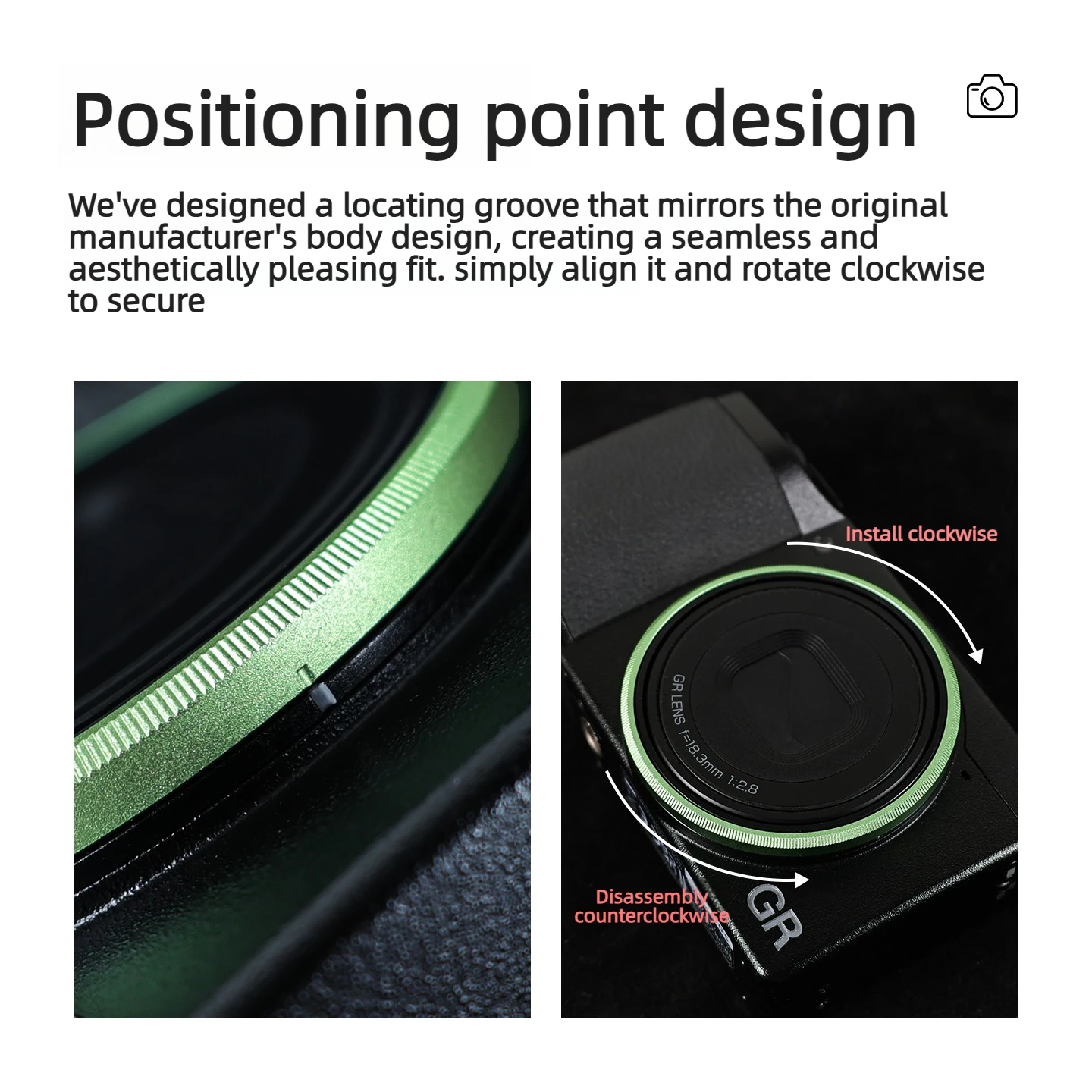 Фото Подходит для Ricoh GR4 GRIV, кольцо для объектива GRVI4, специальное кольцо для объектива из алюминиевого сплава, декоративное кольцо. №2