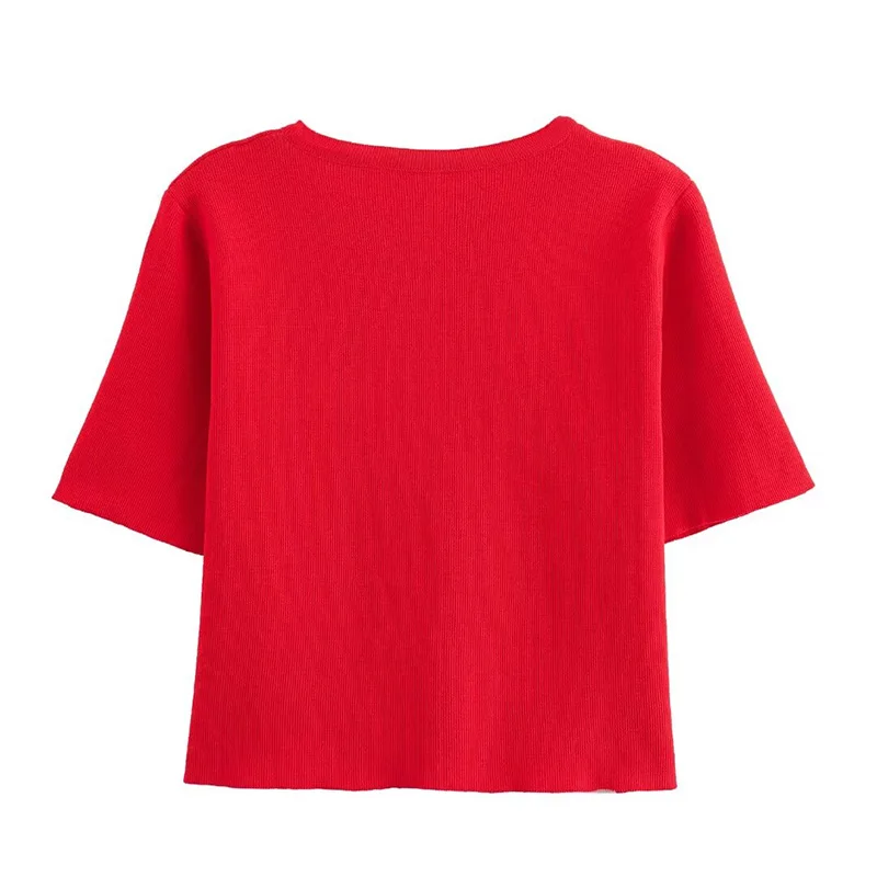 Женская модная однотонная короткая блузка Koekop на одной пуговице винтажная