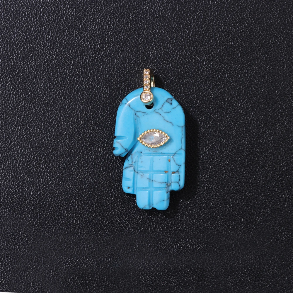 1 шт. натуральный камень Фатима ручная ладонь Подвески Малахит тигровый глаз