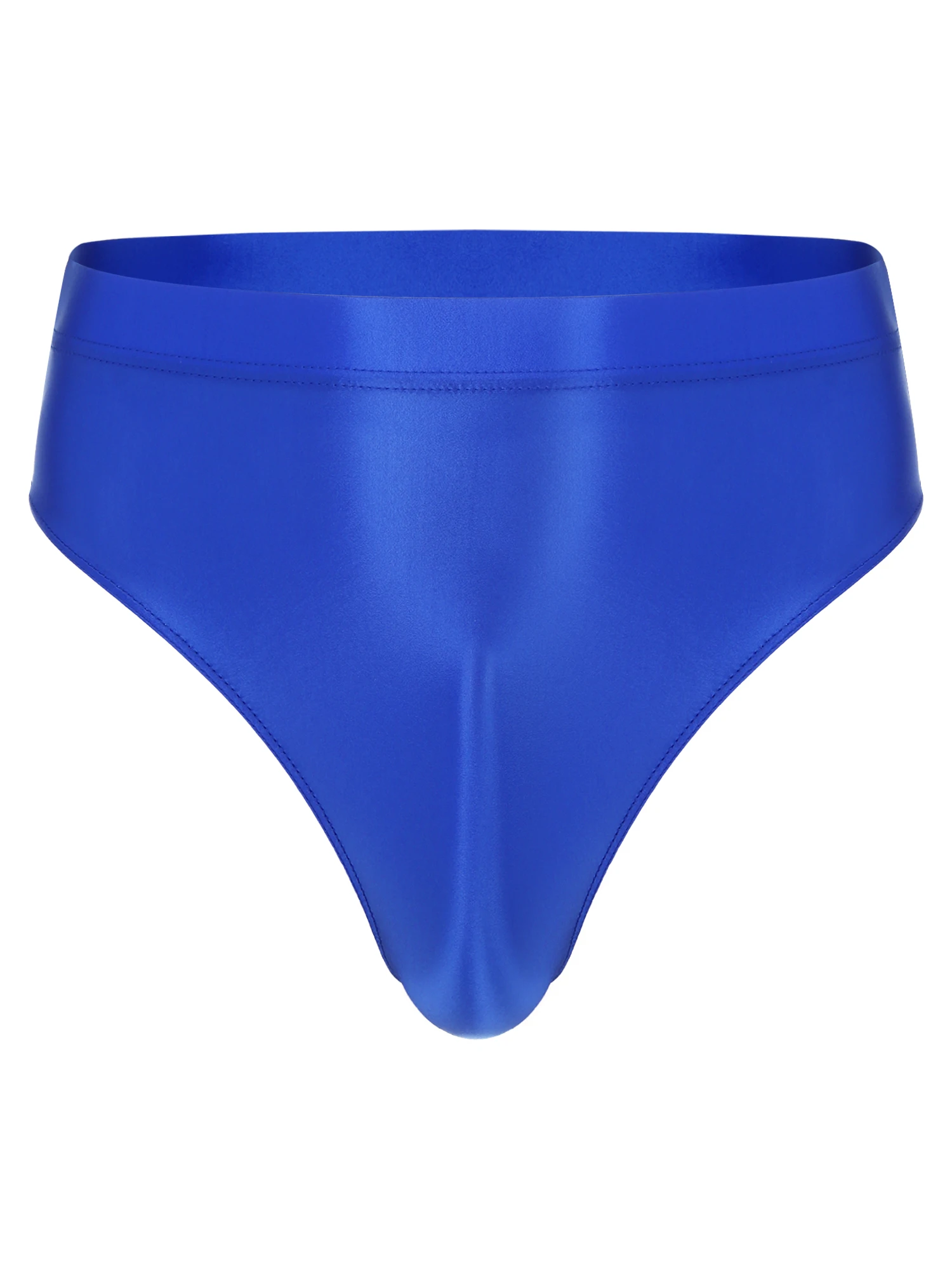 

Swimwear Mens Swimsuit Glossy Underwear High Waist Thongs Panties Solid Color Briefs Elastic Waistband Underpants