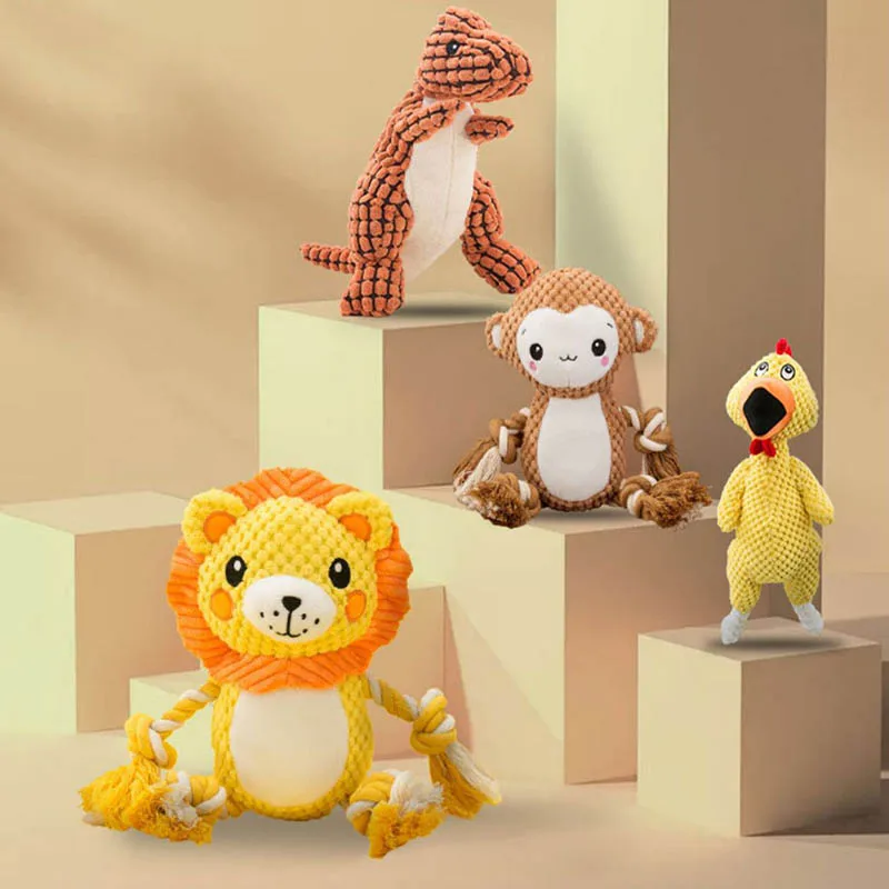 

1Pcs Sound Toy Cute Pet Supplies Chew Toys Bite Resistant Cartoon Animal Shape Interactive Toys for Pet Dogs