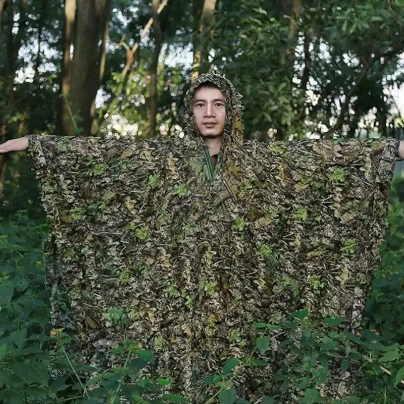 Фото Костюм для косплея в стиле аниме и игр: камуфляжный костюм Ghillie для мужчин, женщин и детей, 3D-костюм с листьями, бионический камуфляж для охоты, тактический боевой комплект для CS и стрельбы №3