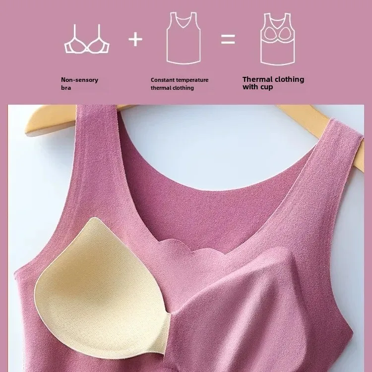Осенне-зимний утепленный бюстгальтер на флисовой подкладке топ женский теплый