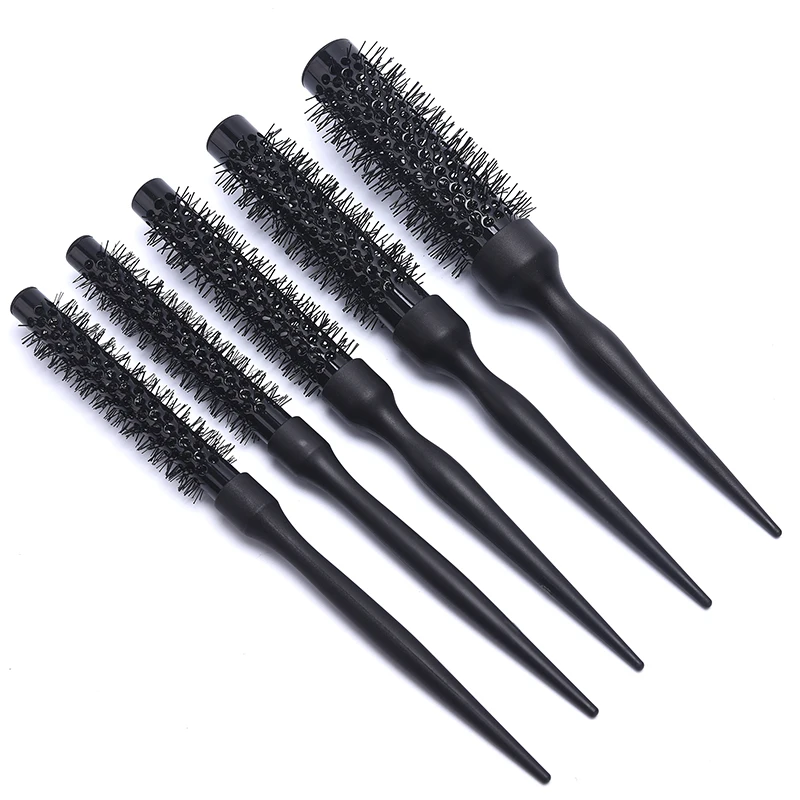 

Black Curly Round Roll Hair Brush Nylon Professional Comb Salon Barber Hairbrush