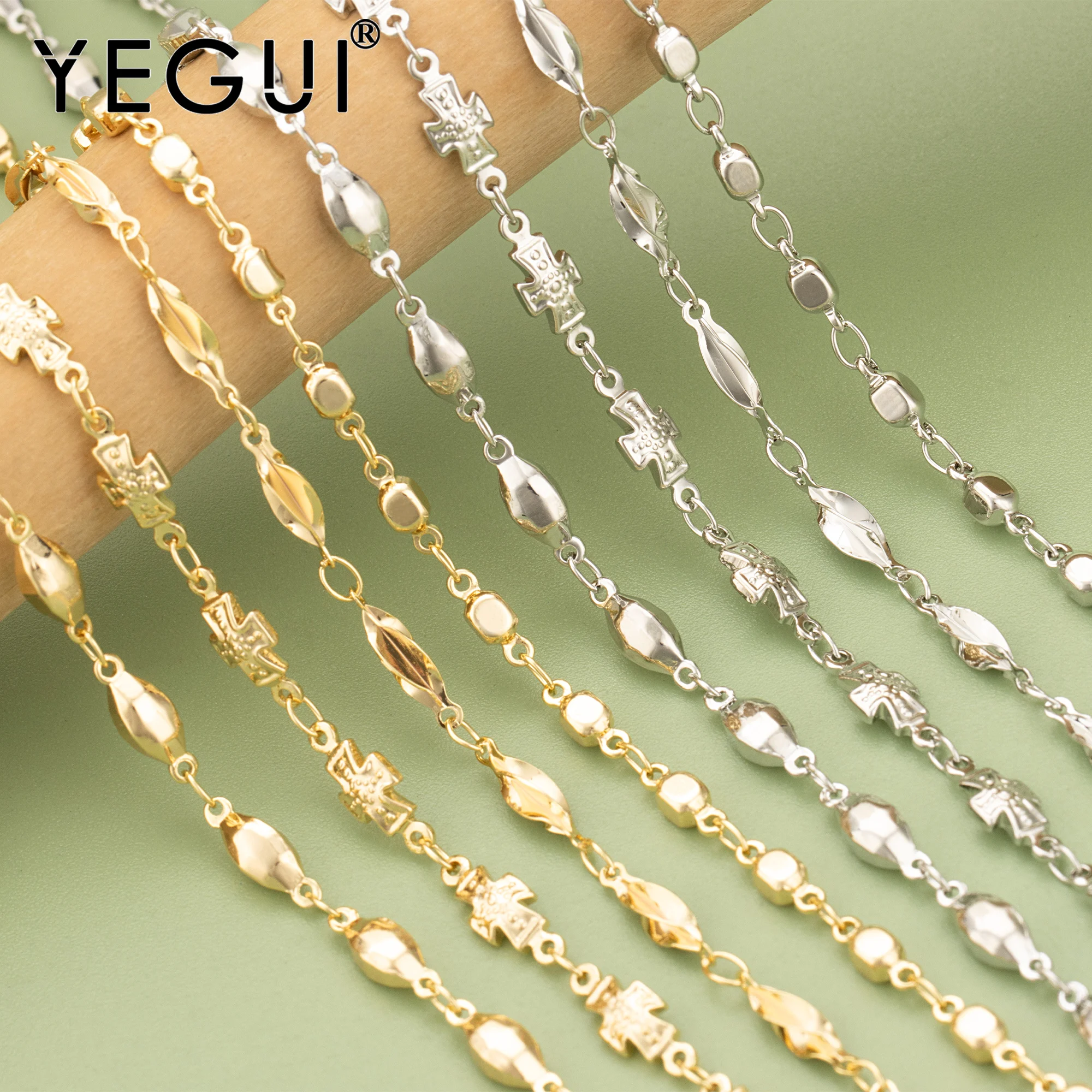 Цепочка YEGUI C420 18k покрытие золотом и родием медь никель бесплатно ручная работа