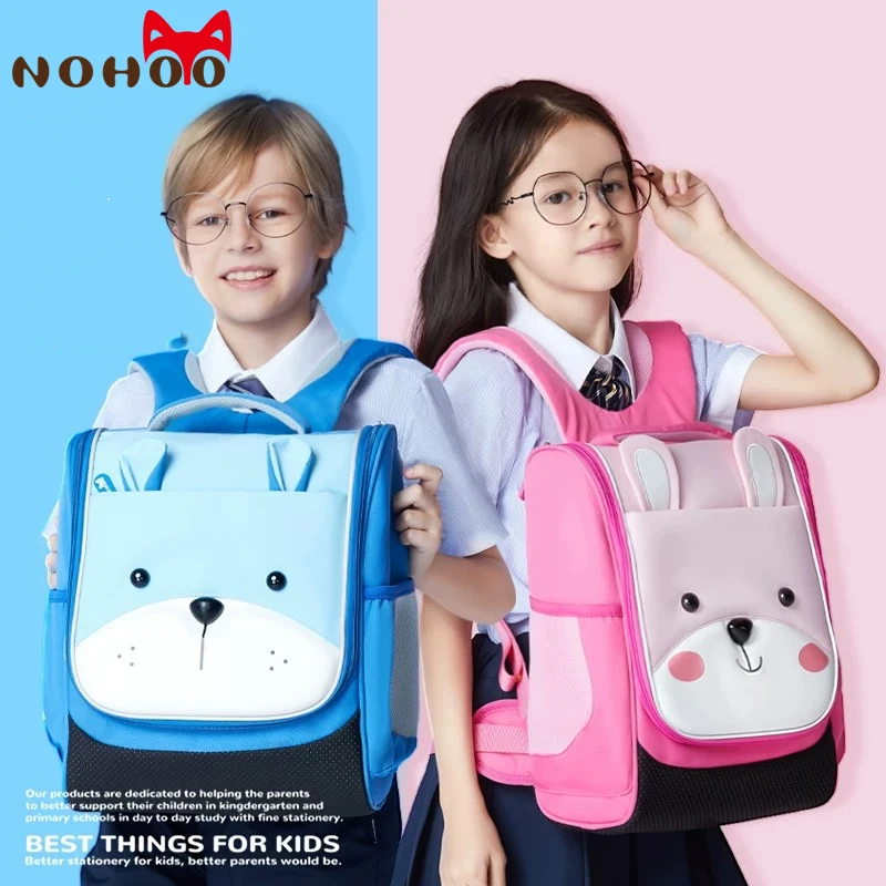 Cartoon Rabbit School Backpacks for Girls Kids Nylon Teenage Boys Bear School Bags Orthopedic Large Bookbags Mochilas Escolares