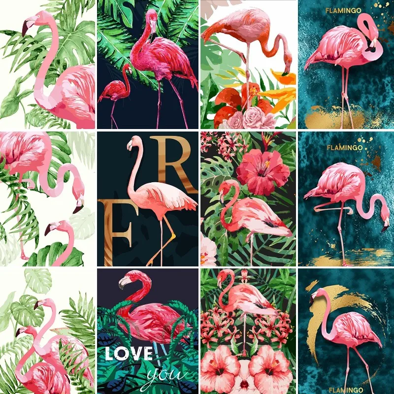 

Diamond Painting Flamingo Full Drill Square Animal Birds 5D Diamond Embroidery Rhinestone Nordic Picture Diamond Mosaic Gift