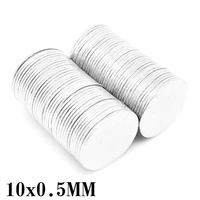 20501002003005001000pcs 10x0 5mm thin round strong magnet 10mm x 0 5mm neodymium permanent magnet disc 10x0 5 n35 100 5