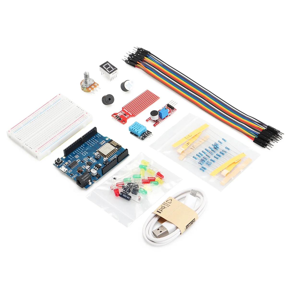 Базовый стартовый комплект для программирования Arduino D1ESP8266 WiFi R3 компонентный
