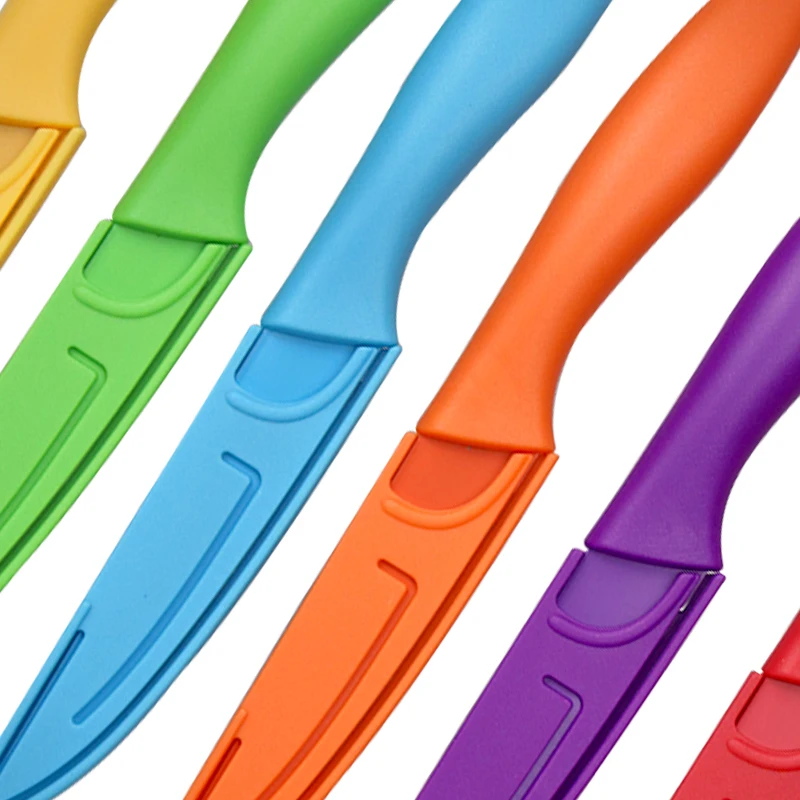 1/3/6pcs Colorful Knives Set for Kitchen Paring Utility Slicing Fruit Vegetable Cutter 3 4 5 6 Inch Blade Cooking Tool