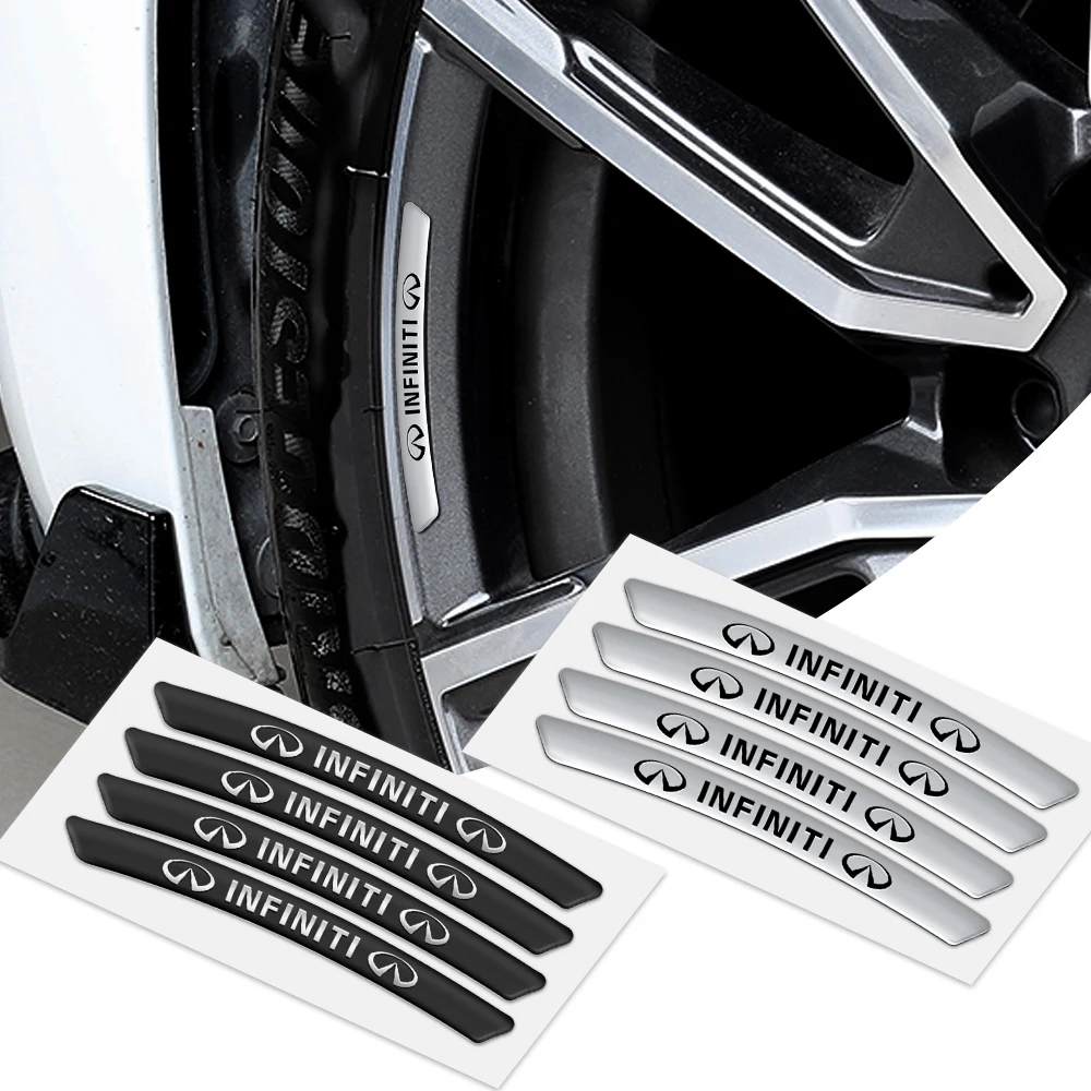 

4pcs 3D Aluminum Badge Wheel Hub Sticker Rim Decoration Decals For INFINITI Q30 Q50 Q60 Q70 QX30 QX50 QX60 QX70 QX80 IPL