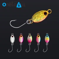 onetoall 2g 3g 5g mini spoon fishing lure metal artificial spinner bait saltwater minnow fish jig hook trout sinking swimbait