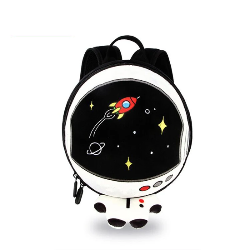 3D Space Astronaut Kids Bags Anti-lost Baby Bag Preschool Plush Bag Lightweight Toddler Backpack for Girls 1-3 Years Old