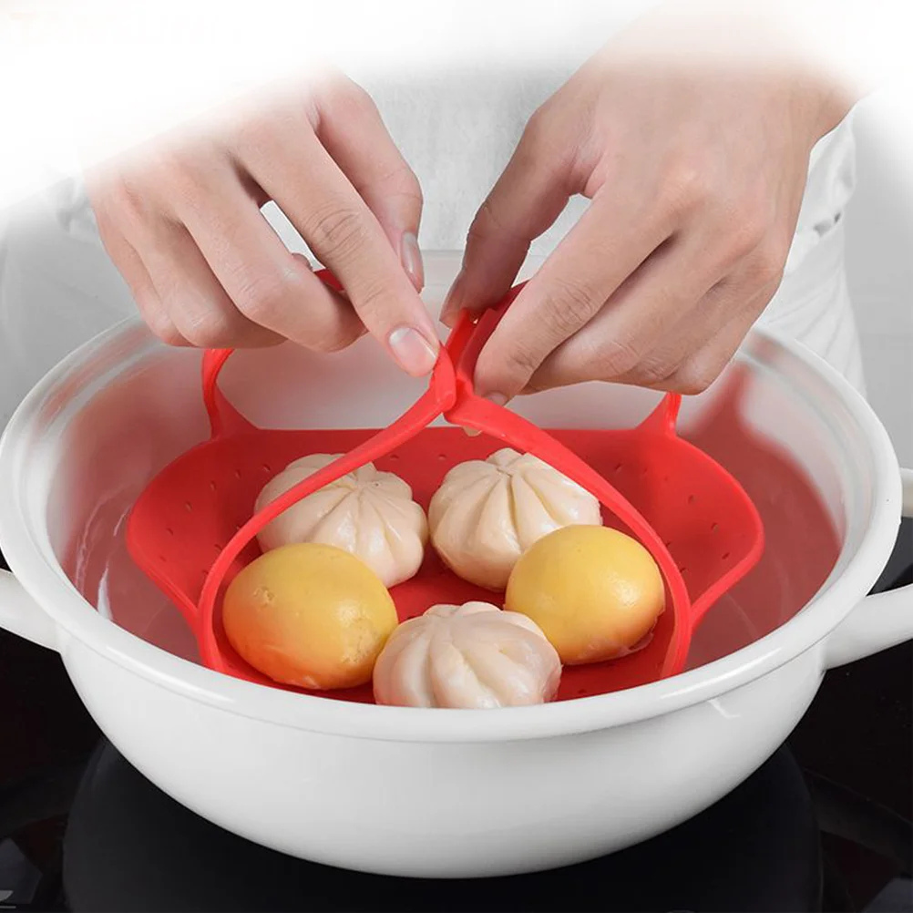 

Steamer Basket Silicone Steam Pot Rack Steaming Cooking Pressure Cooker Vegetable Liner Foldable Insert Collapsible Dumpling