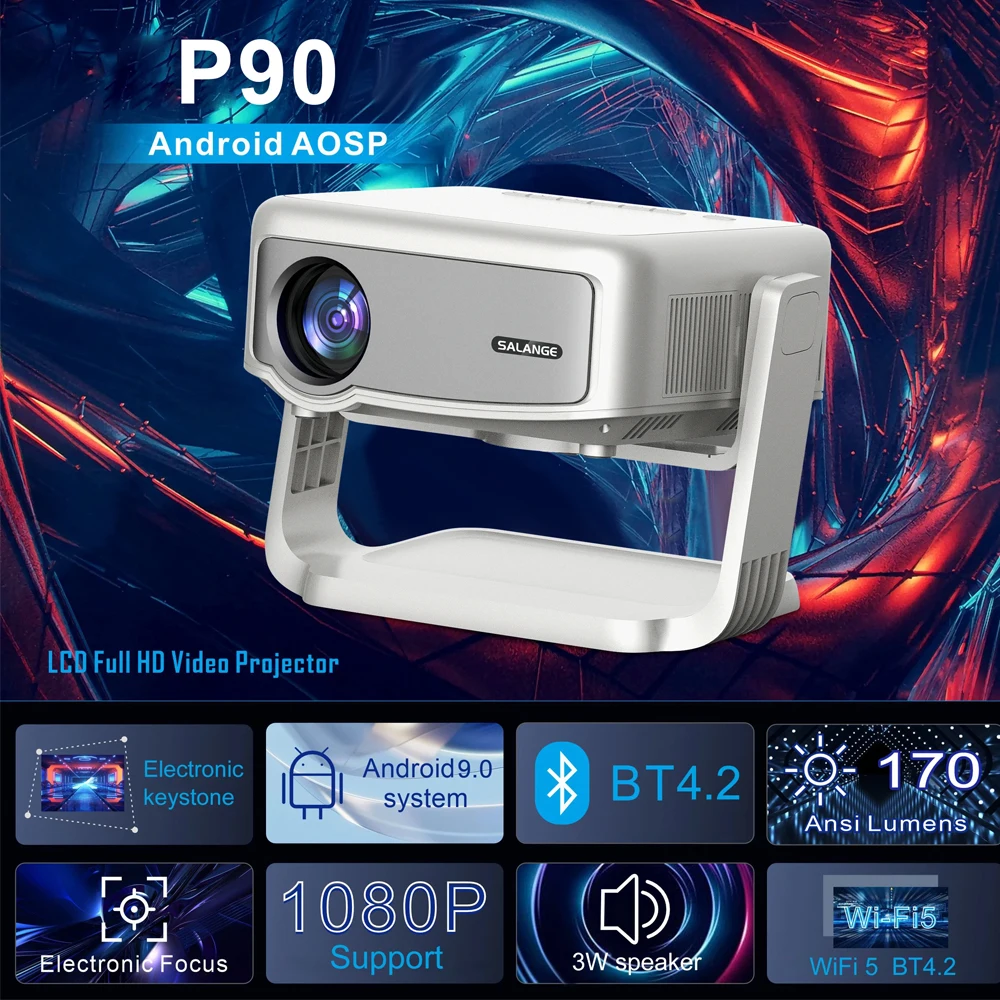 Проектор Salange P90 на базе Android 9 Wi-Fi 5500 лм