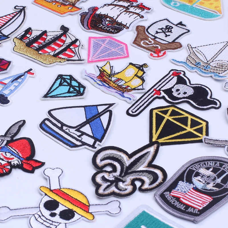 

Punk Rock Piratenschiffe Embroidered Patches for Clothing Thermoadhesive Patches Anime Patches Appliques Badges Textile Sticker