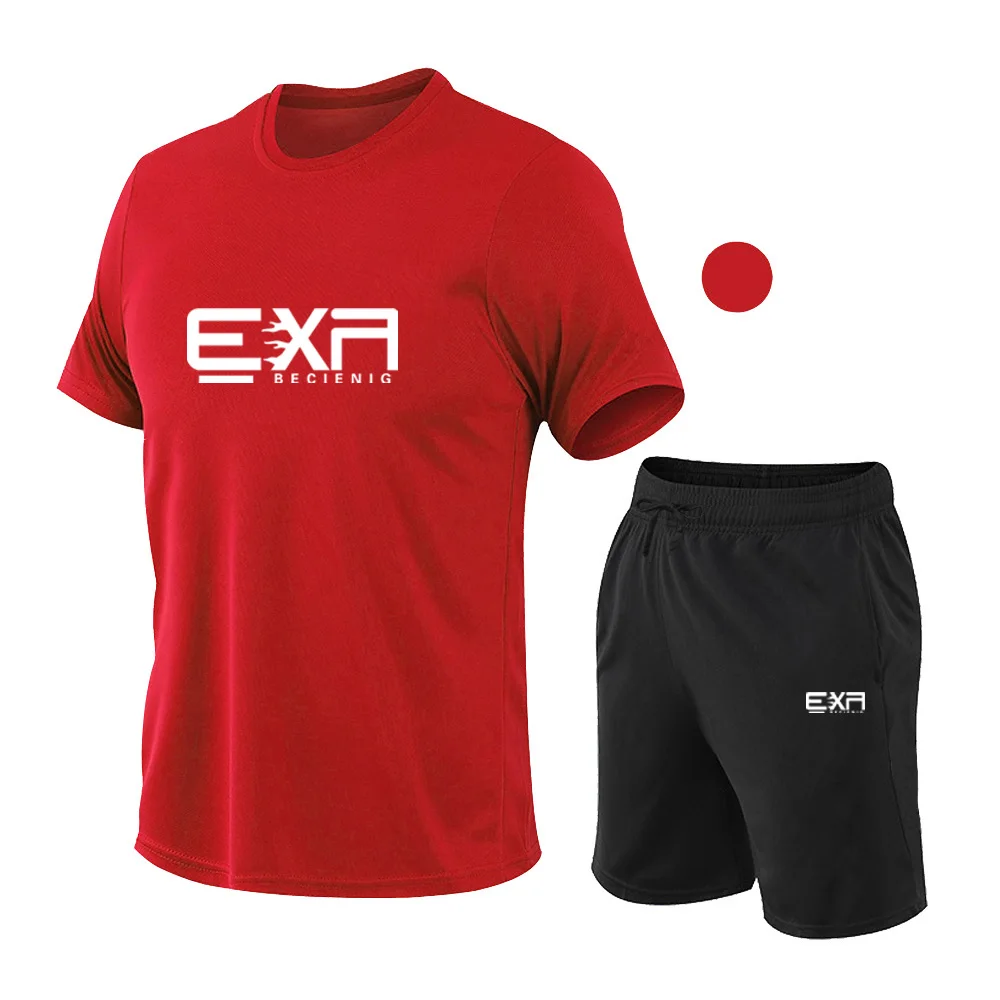 

Men Casual Set Men's Sportwear Fitness Sets fashion Summer Short Sleeve T-shirt Shorts Sets Male Sportswear Tracksuit Male