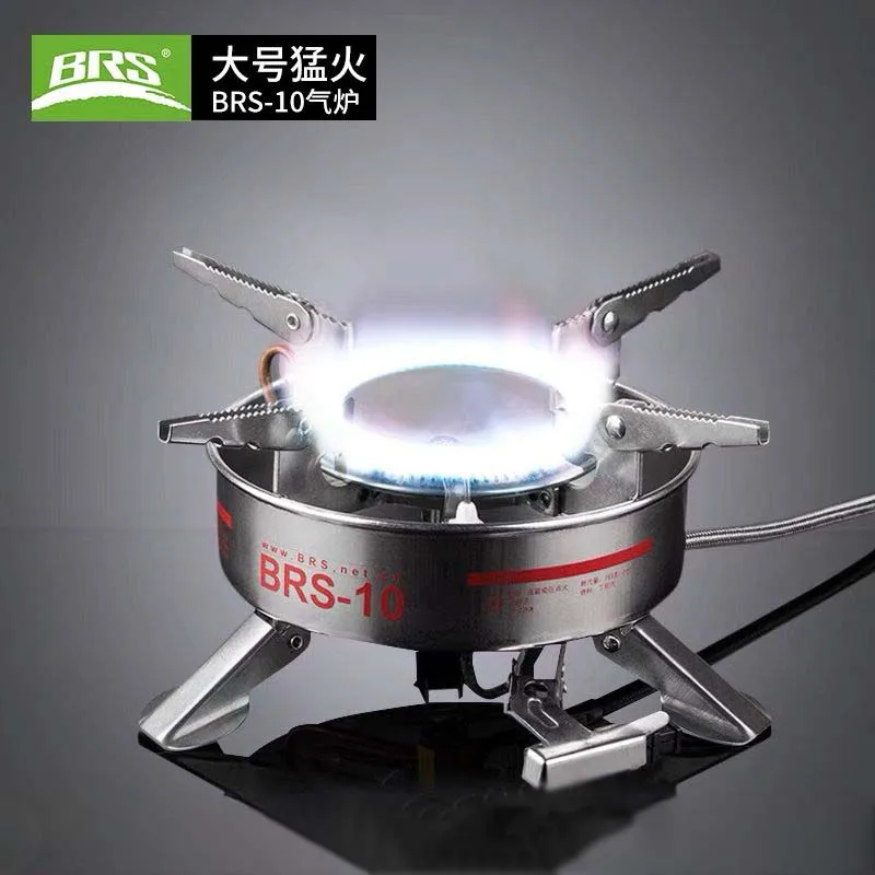 

BRS Outdoor Windproof Gas Stove Camping Equipment Large Blaze Cooker Stainless Steel Firepower Cooking Stove Gas Burner Brs-10