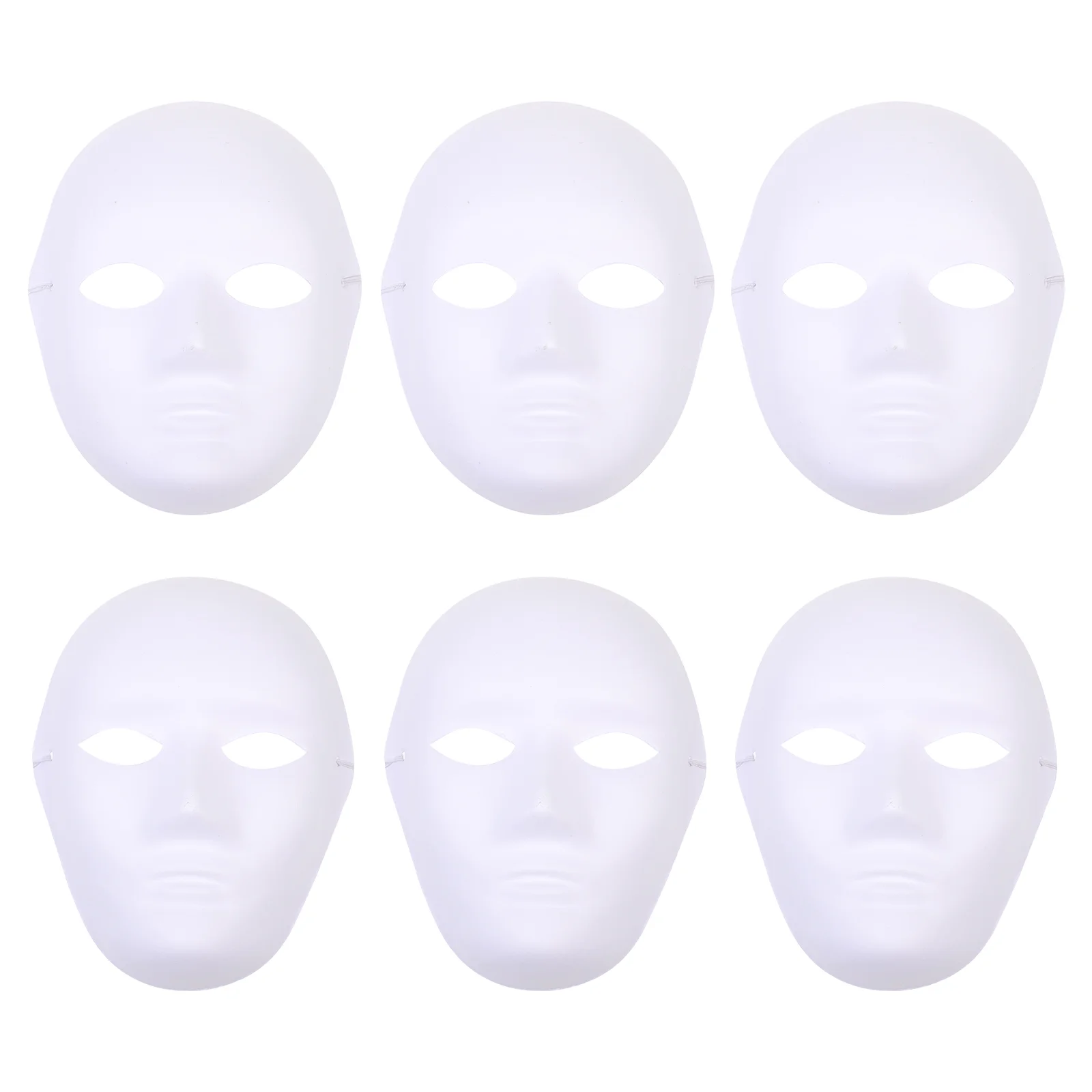 

6 Pcs Blank Mask Hallowen Paintable Masquerade Supplies Paper Child DIY Masks White