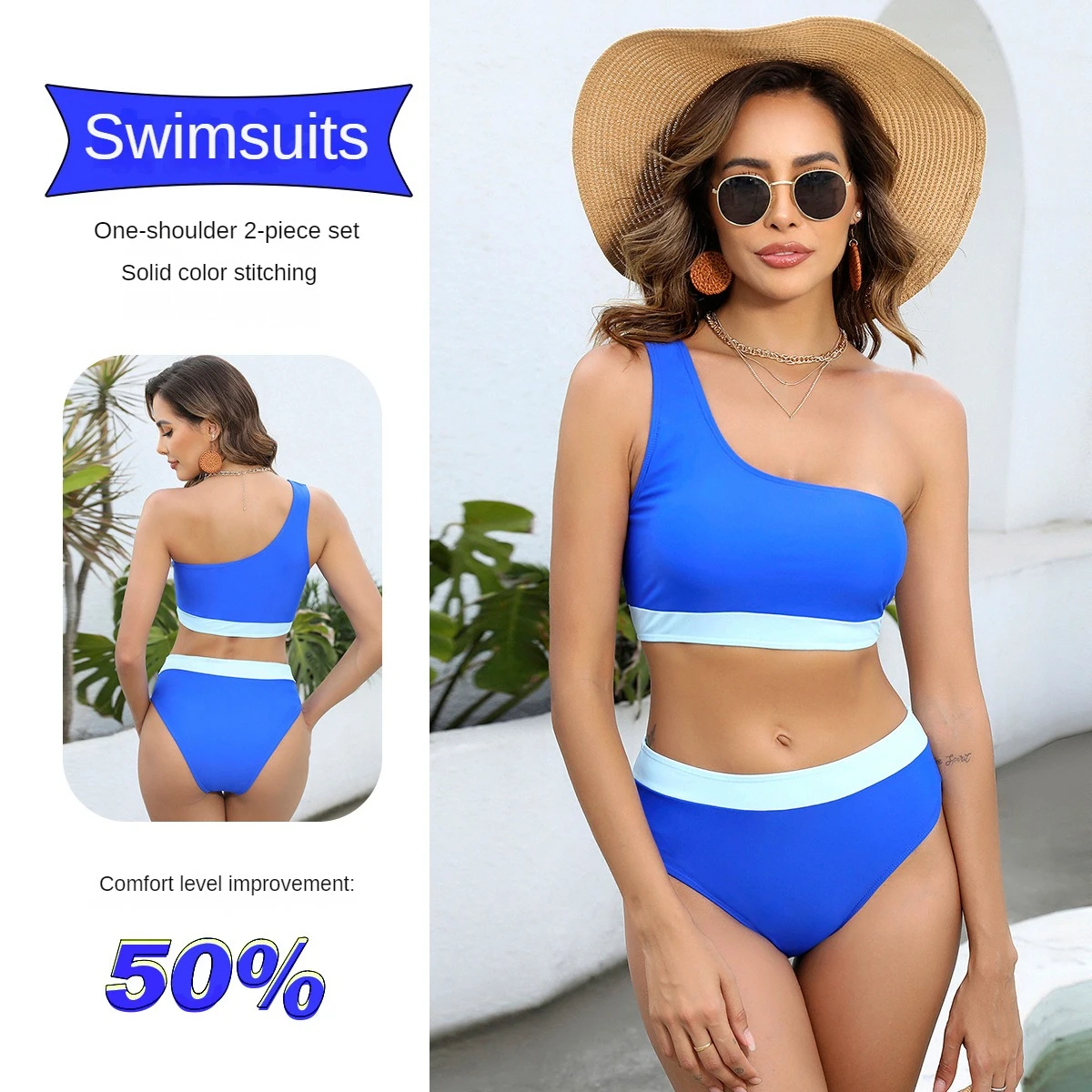 

Новый сексуальный цельный купальник на одно плечо, женский комбинированный цветной комплект из 2 предметов, купальник, пуш-ап, Лоскутная пляжная одежда, бикини, купальный костюм