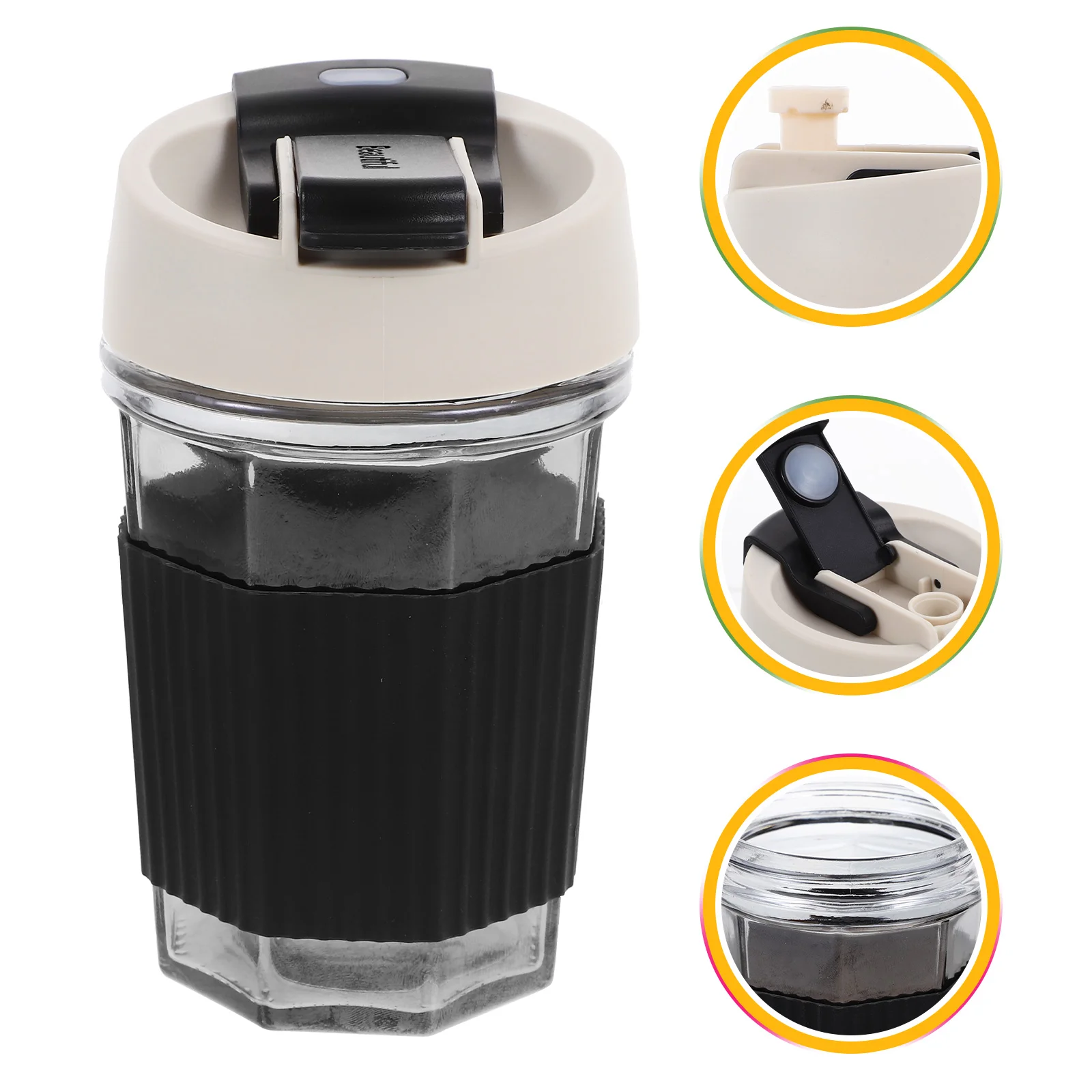 

Small Water Bottle White Holder Comfortable Grip Decorative Glass Portable Practical Fashionable Bottles Office Beverage