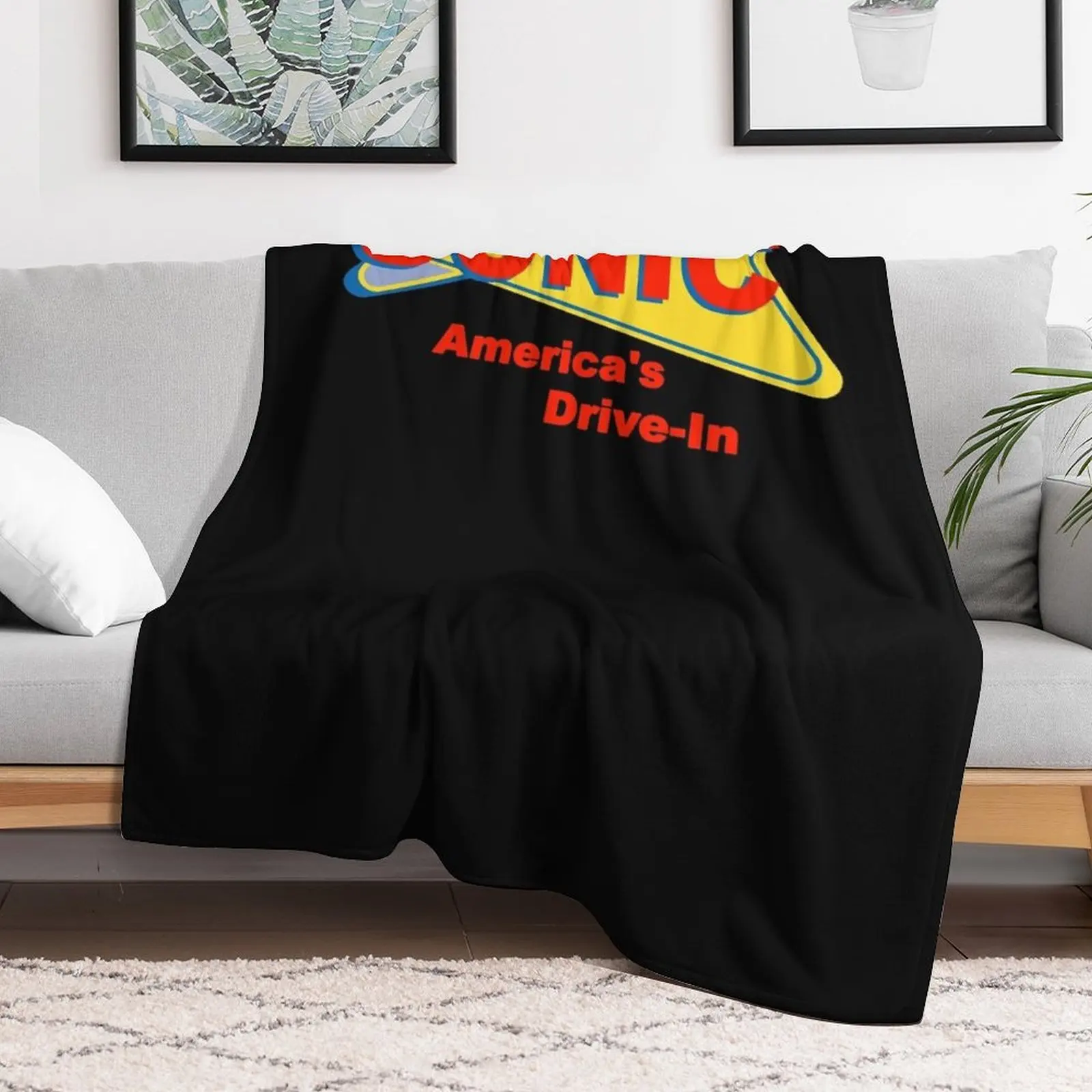 Соник Америка x 27s Drive-in Fast Food Logo Красная футболка Essential Плед Декоративные кровати