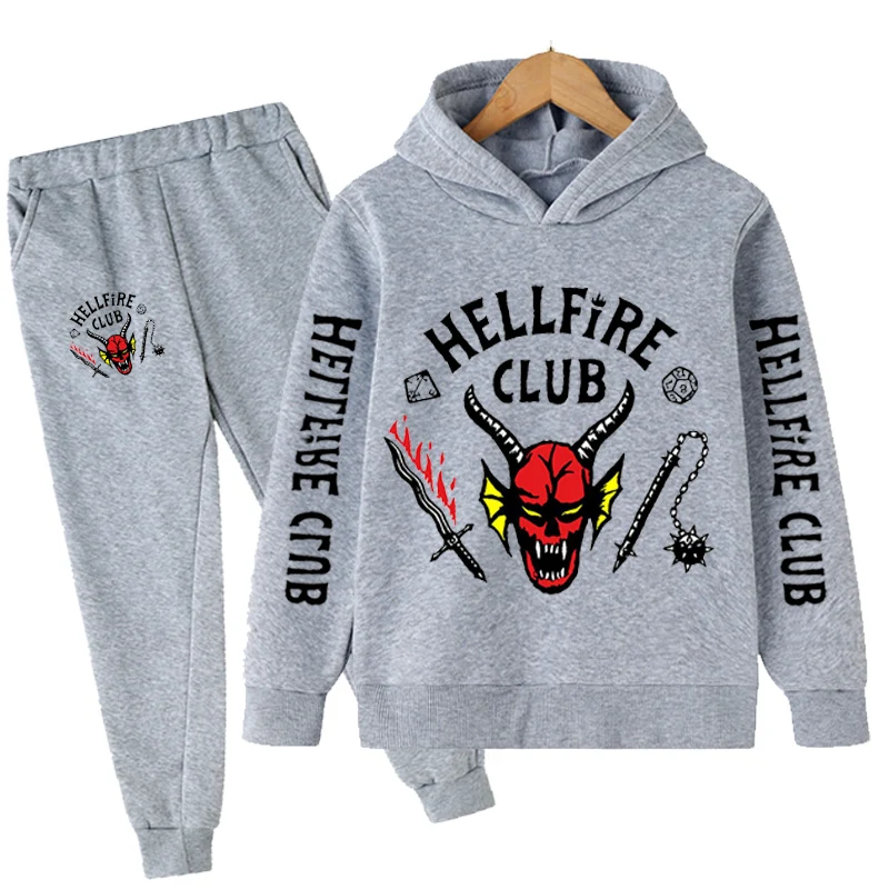 

Fashion Children Boy's Girl's Stranger Things 4 Hoodies Sets 2022 Spring Autumn Casual Cotton Hoodies + Trousers Cartoon Costume