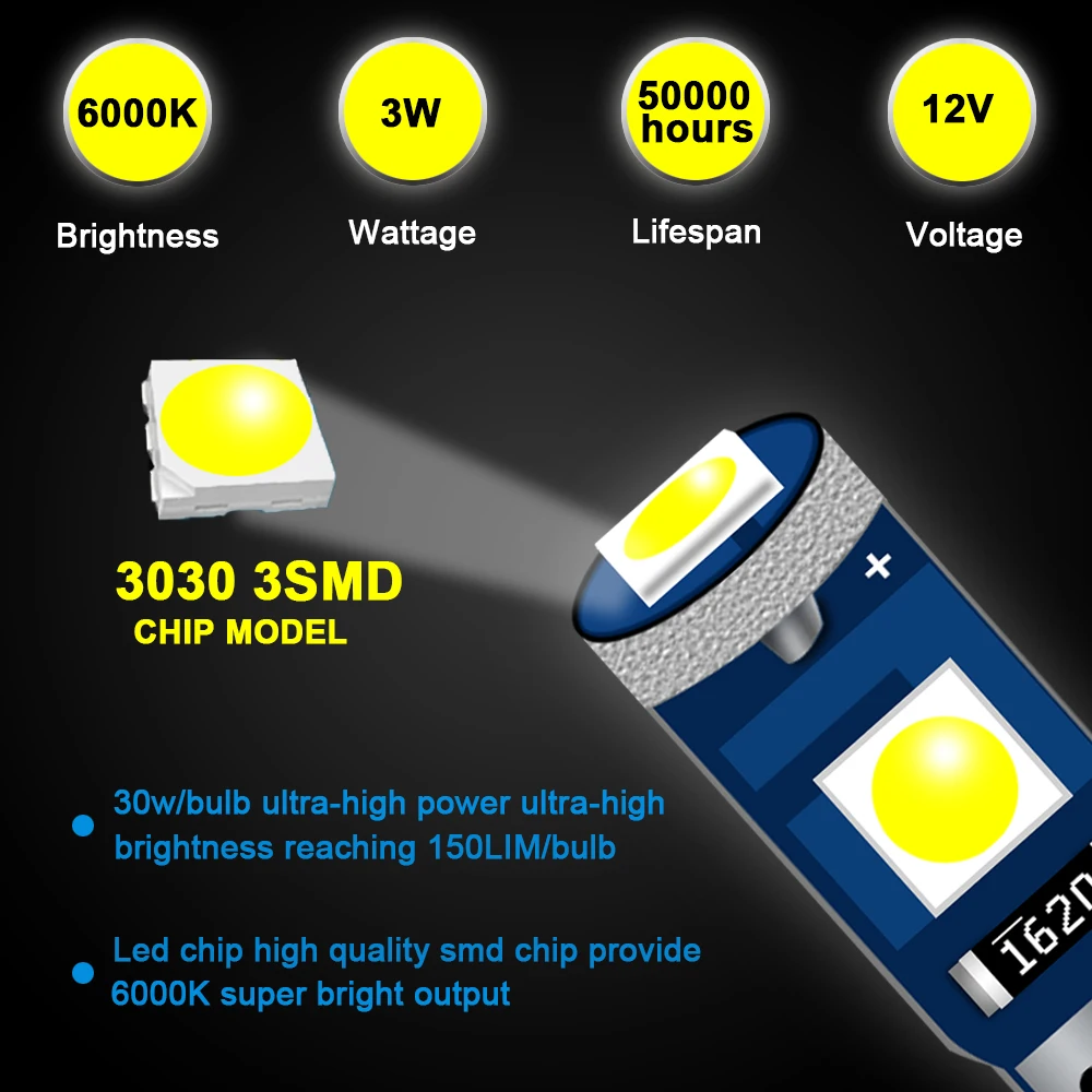 Фото 10 светодиодный т., светодиодные лампы T5 s 3030 3SMD W3W для приборной панели автомобиля №5