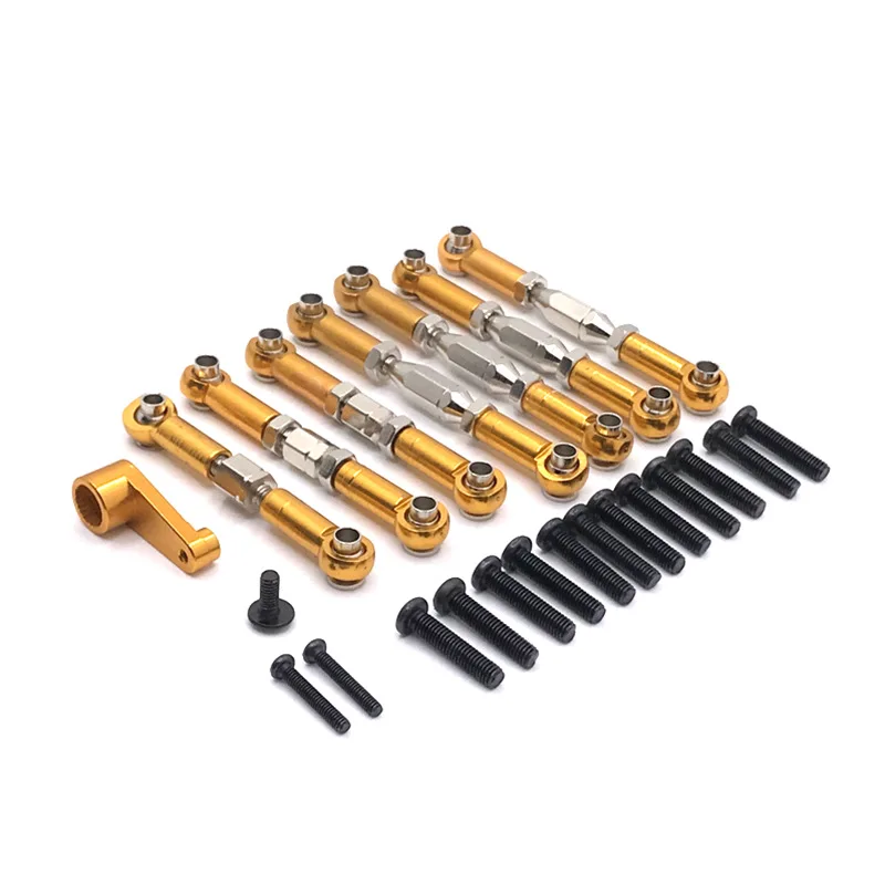 WLtoys 144010 144001 02 124017 124016 124018 124019 RC Car Metal Upgrade Parts, Tie Rod & Servo Arm Conversion Parts, 6 Colors