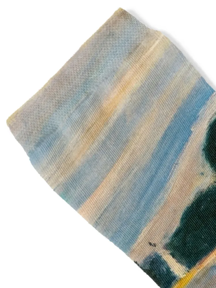 EDVARD MUNCH - Melancholy 1892 носки Рождественские Зимние теплые мужские роскошные Брендовые