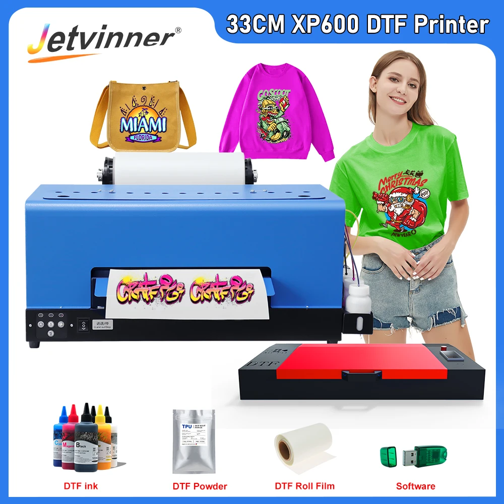 

A3 DTF Printer For Epson XP600 T shirt Printing Machine Direct to Film Transfer Printer with Roll Feeder For Textile Printer