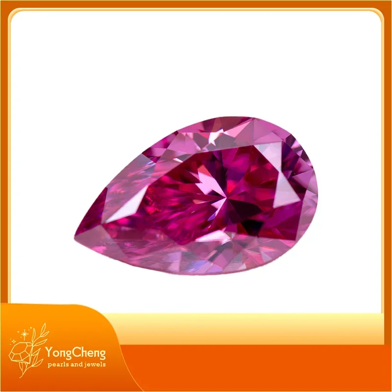 Муассанит Драгоценные камни Грушевидная огранка Сакура Розовый цвет