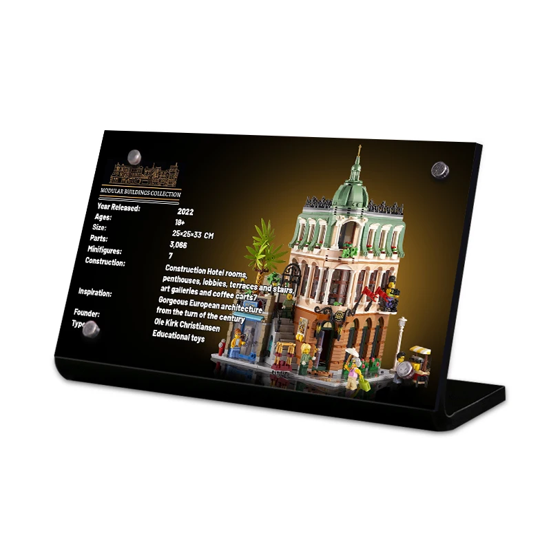 

The Acrylic Display Stand Brand For 10297 Boutique Hotel Creator Expert Building Blocks DIY Bricks Toys Xmas